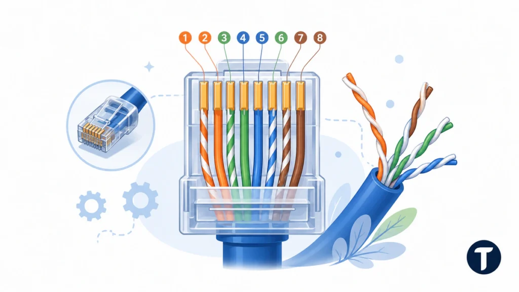 T568B RJ45 Color Code Diagram