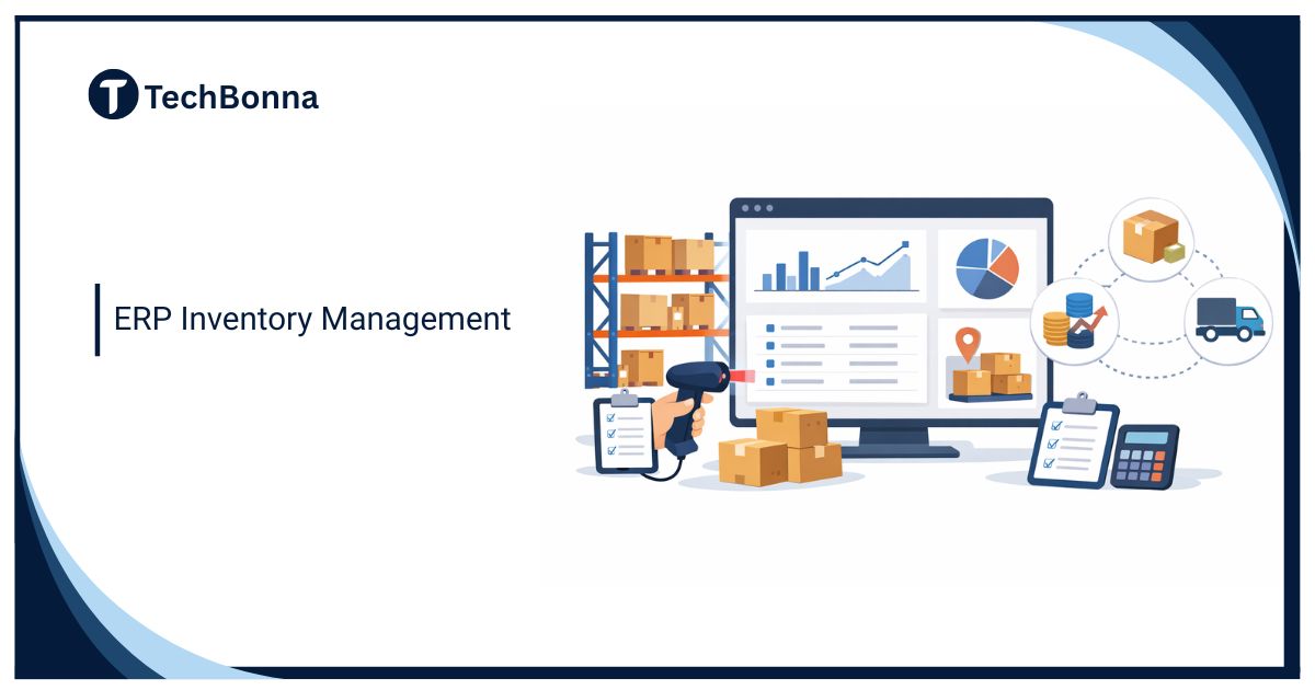 ERP inventory management system showing real-time inventory tracking and warehouse analytics