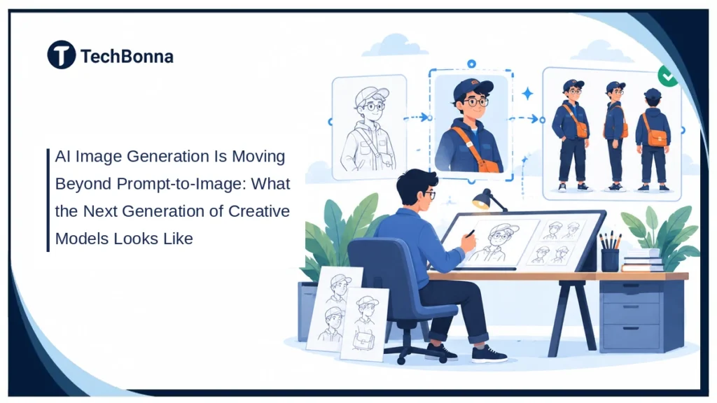 AI image generation from character sketch to edited portrait and reusable reference sheet